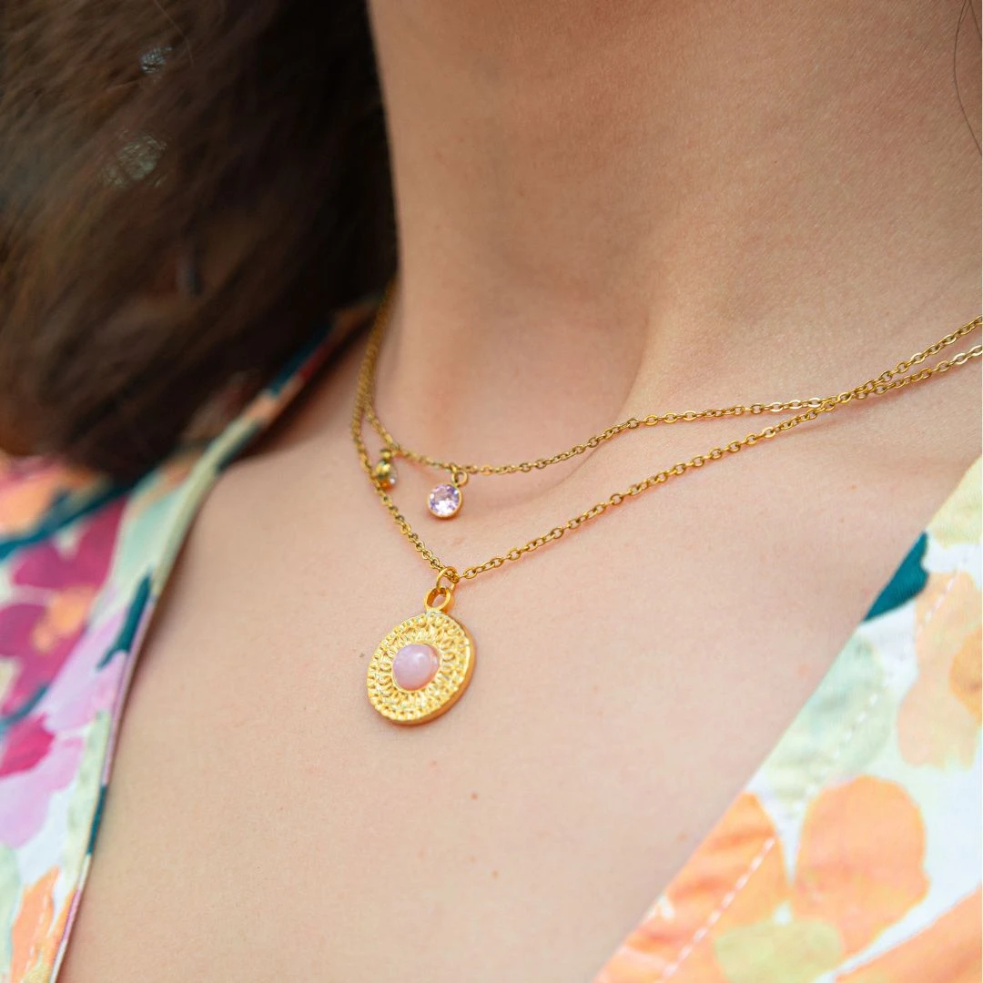 Collar Medallón Naturale · 3 Minerales 2 Collar Medallón Naturale · 3 Minerales - Imagen 2