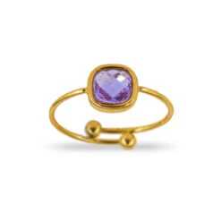 Anillo Soph Acero · 6 Colores -alvent Tienda de ventas ANILLO PIEDRA LILA AJUSTABLE ORO ALVENT