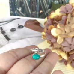 Anillo Fais Ajustable · 2 Piedras -alvent Tienda de ventas AnilloPlumaTurquesa