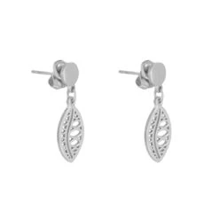 Pendientes Hoja -alvent Tienda de ventas PENDIENTES HOJA LATERAL PLATA