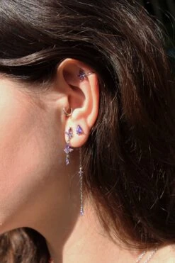 Ear Cuff Flor 13 Ear Cuff Flor -alvent Tienda de ventas earcuff flor lila